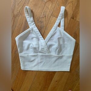 Shein Surplice Neck Wide Hem Bralet Top in White